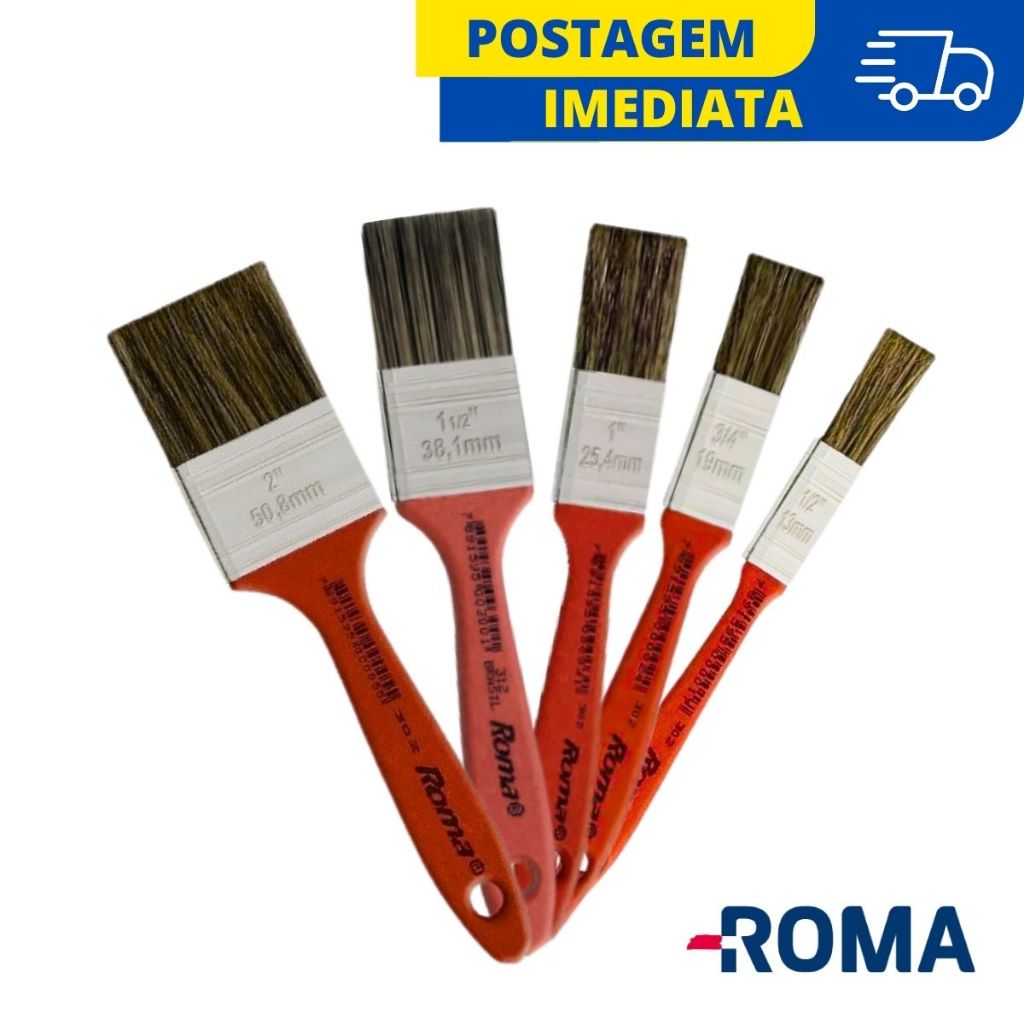 Kit 5 Trincha Pincel Pintura Parede Promoção | Shopee Brasil