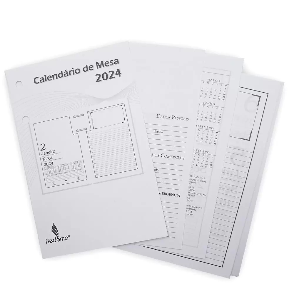 REFIL CALENDARIO DE MESA 2024 COD 501 REDOMA | Shopee Brasil