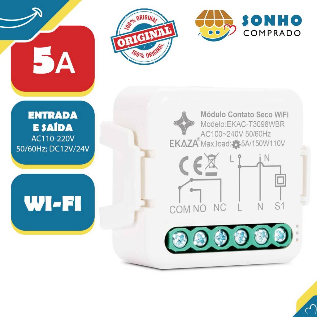 Mini Modulo Contato Seco Interruptor Portão Automático e Porta ...