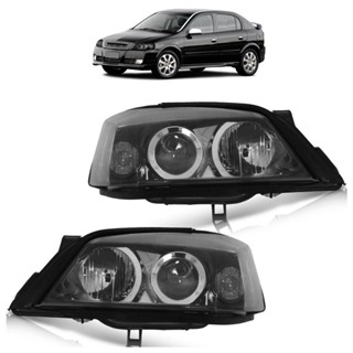 Farol Dianteiro Astra 2003 2004 2005 2006 2007 2008 2009 2010 2011 Máscara Negra Foco Duplo Lente Lisa Acrilico