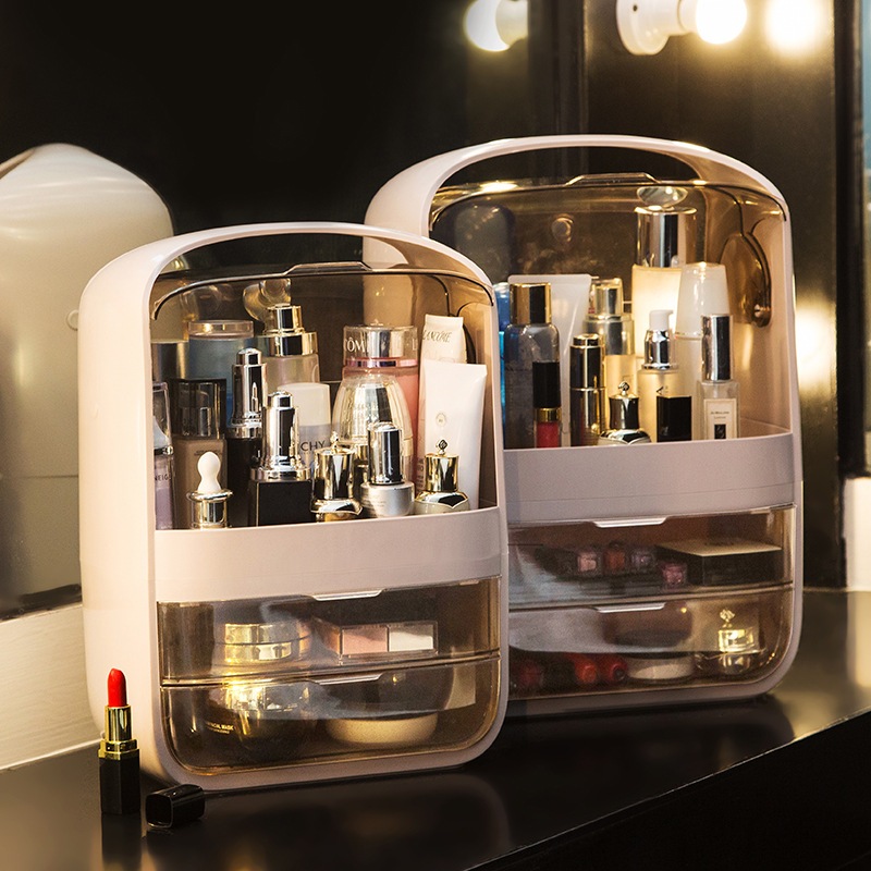Organizador de Maquiagem Cristal Dream Removível Com Duas Gavetas Transparentes