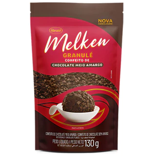 Granulado Confeito Chocolate Meio Amargo 130g Melken Harald Para Doces e Bolos