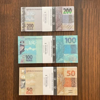 kit cédulas cenograficas tamanho real (sem valor monetario) kit 100 folhas