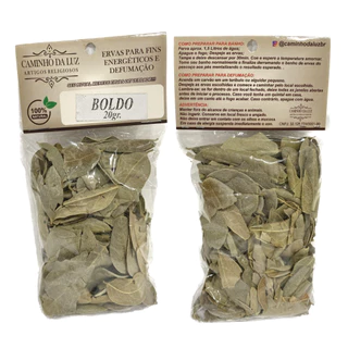 Ervas secas de Boldo 100% Natural para Banhos e Defumação - 20g