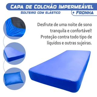 Capa para Colchão Impermeável Tamanho Solteiro Varias Medidas com Fronha Travesseiro