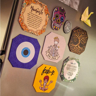 Imã Criativos Frases que Inspiram Mantras Orações Olho Grego Namaste Gratidão Pequeno Principe em Oferta na Shopee