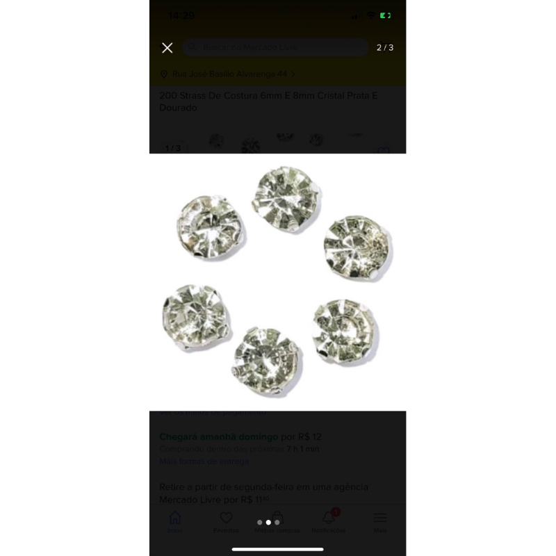 200 Strass De Costura 6mm E 8mm Cristal Prata