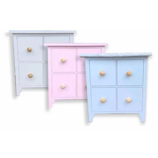 Promoção 3 mini cômoda desmontável fake . Azul.Rosa e Branco.Decoracao. de Festa..