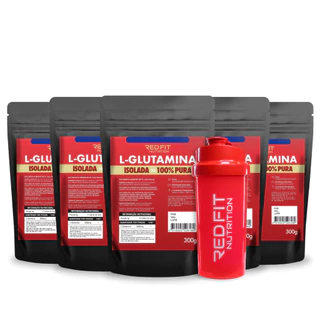 Kit L-Glutamina 1,5Kg - Pura Importada C/ Laudo - Red Fit Nutrition