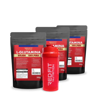 Kit L-Glutamina 900g - 100% Pura Importada - Red Fit Nutrition