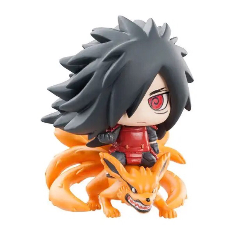 Mini action figure madara uchiha e raposa de nove caudas (naruto shippuden)