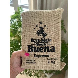 Erva mate Buena Suprema, sem adição de açúcar , não contém glúten , sabor incomparável , junto dessa embalagem de juta que só por ela você vê a qualidade da erva