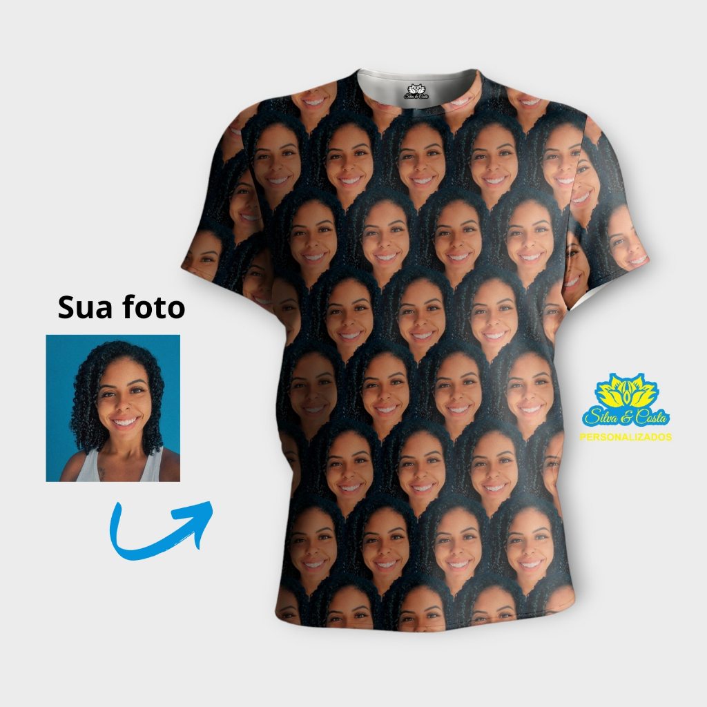 Camiseta Personalizada Com Foto Presente pro Namorado Namorada