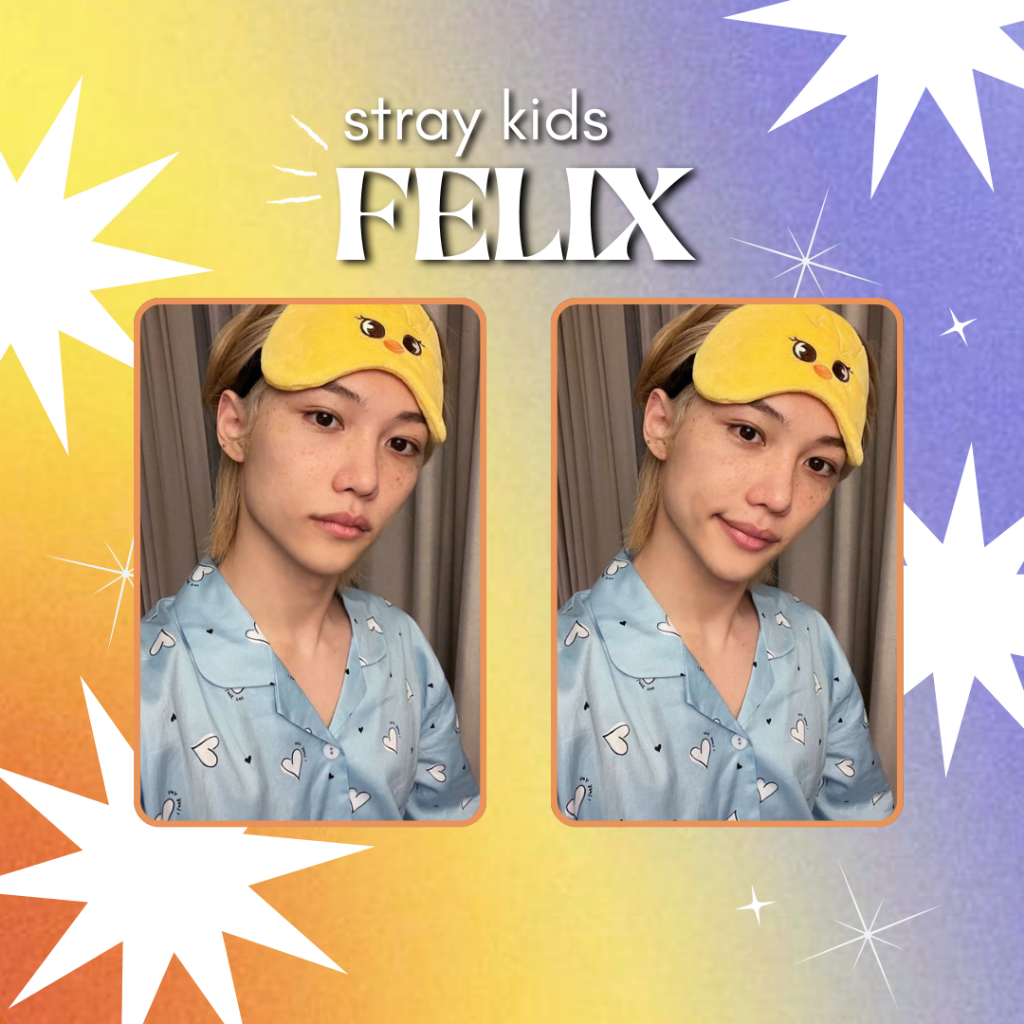 STRAY KIDS - Felix, set 2 Photocards Fanmade frente e verso, Set