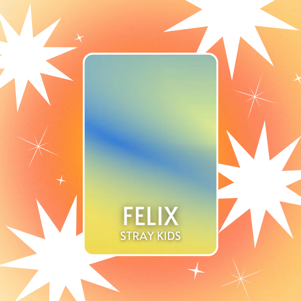 STRAY KIDS - Felix, set 2 Photocards Fanmade frente e verso, Set