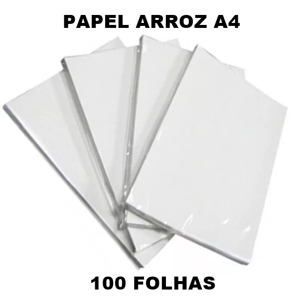 Papel Arroz Branco A4 - Pacote com 100 Folhas