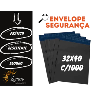 1000 Unid. Envelopes Ecommerce 32x40 - Saco Embalagem Para Correio Ecommerce - Envelope Segurança