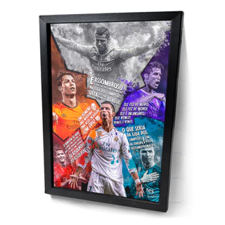 Quadro Cristiano Ronaldo o Senhor Champions Moldura e Vidro