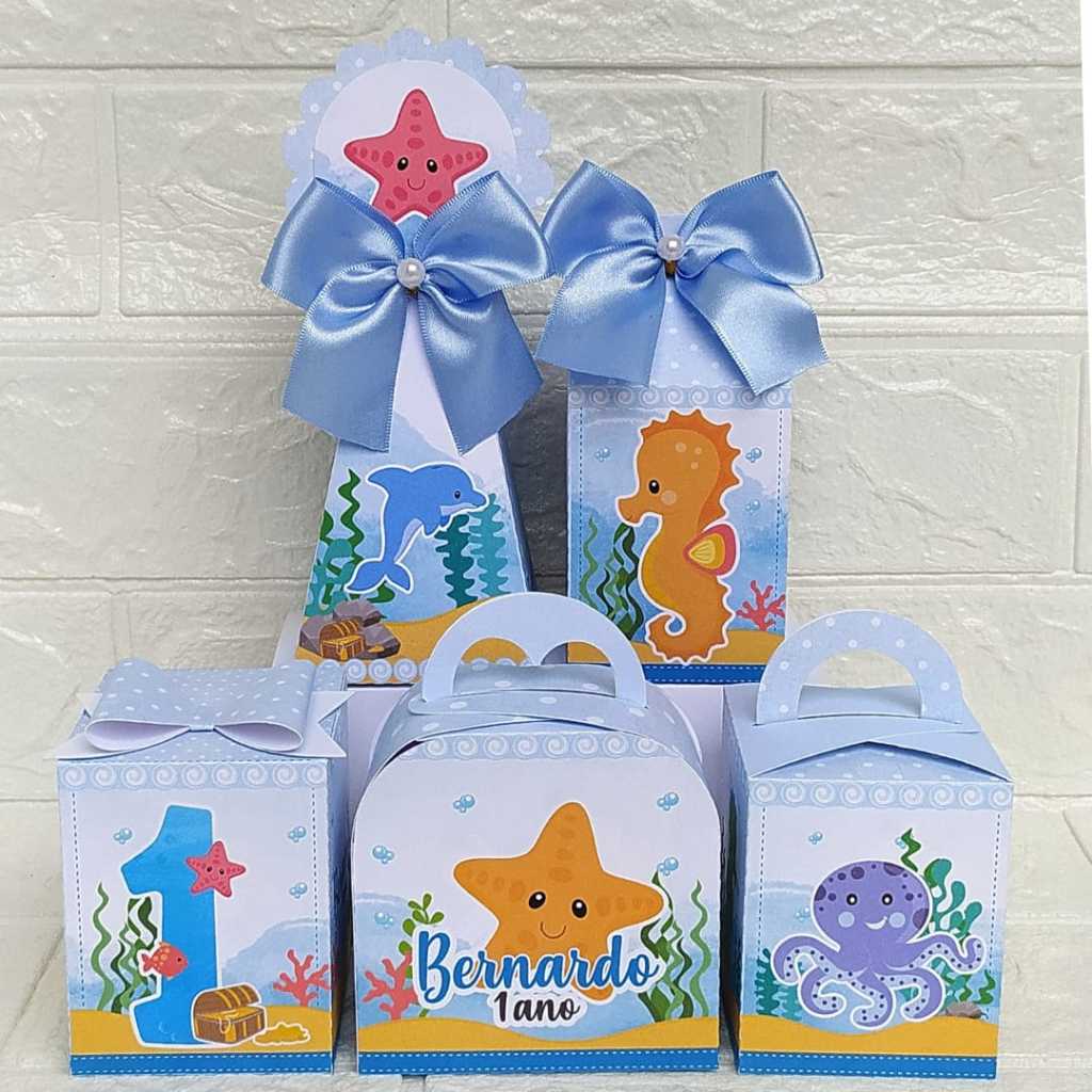 Kit personalizado Fundo do mar - lembrancinhas - caixinhas para ...