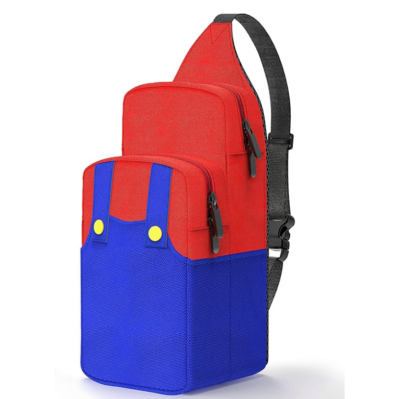 Bolsa transporte Nintendo, bolsa de viagem Super Mario, mochila leve de uma alça para console Nintendo Switch / Switch OLED e LITE