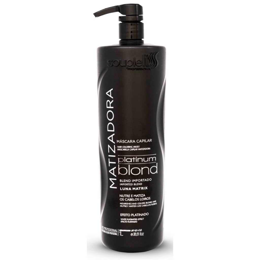 Mascara Matizadora Loiro Platinum Blond Liss Capilar Soupleliss Profissional 1L