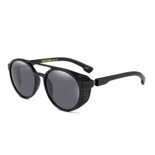 Óculos De Sol Masculino Steampunk Casual Redondo Com Uv400
