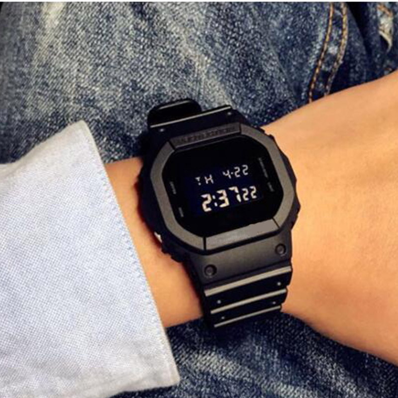 Relógio Digital Masculino Preto Multifuncional Esportivo Pulseira Silicone