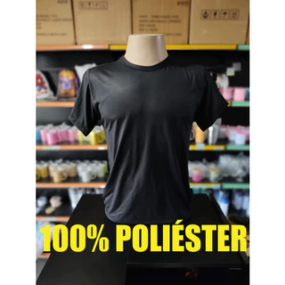 Camisa Preta Malha 100% Poliéster para Sublimação Adulto e Infantil
