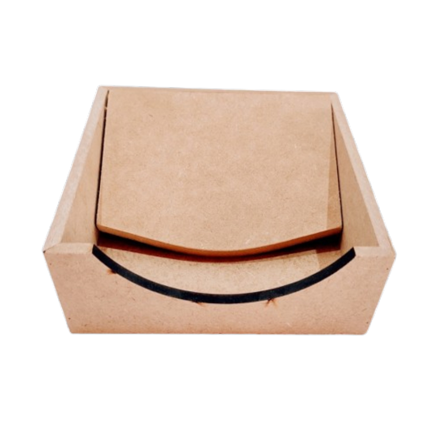 Porta Guardanapo Tampa Articulada 15x15x5,5 Em Mdf - 1 unidade