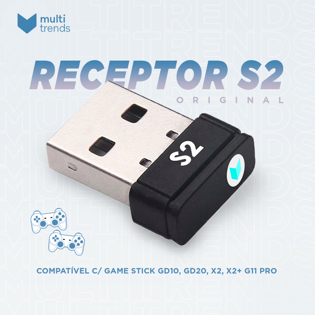 Receptor S2 Adaptador Dongle S2 USB 2.4G para controle sem fio Game Stick GD10, GD20, X2, X2 Plus e G11 Pro