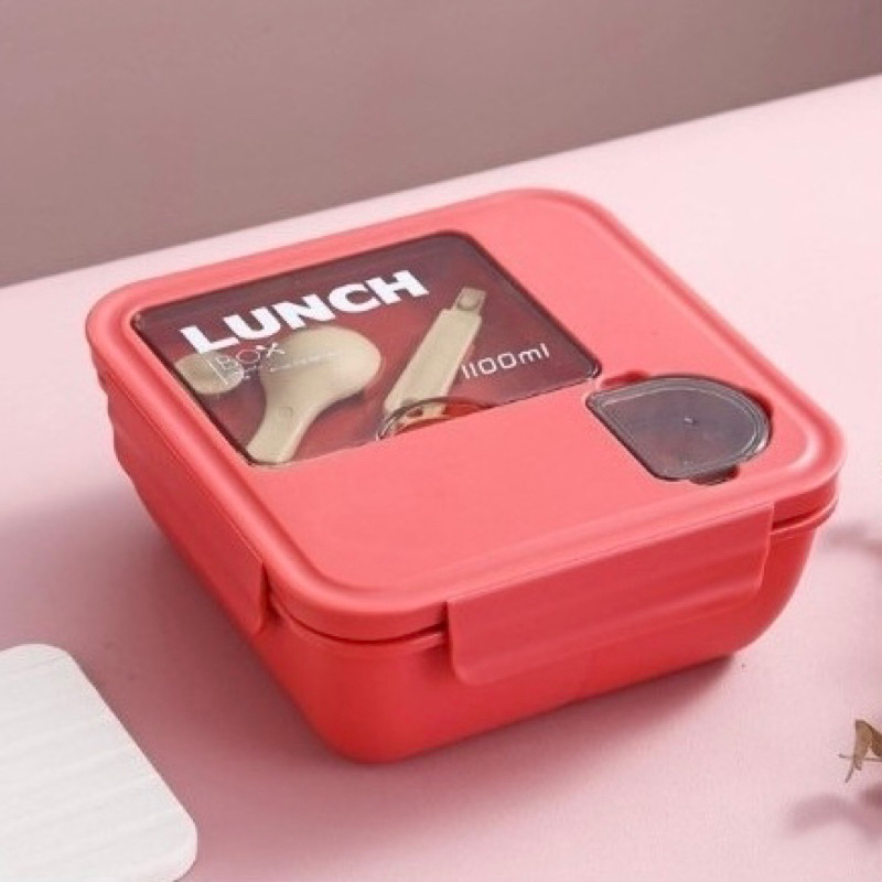 Marmita Quadrada 500ml com Divisorias Portátil Lunch Box | Shopee