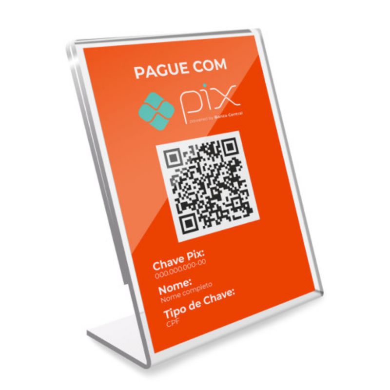 placa pix personalizada com logo