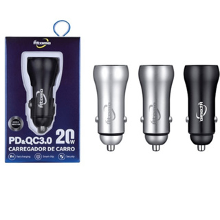 Carregador Veicular USB+USB Tipo-C MO-C139