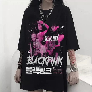 Camiseta Preta ALGODÃO Blackpink Jennie Rosé Jisoo Lisa Kpop