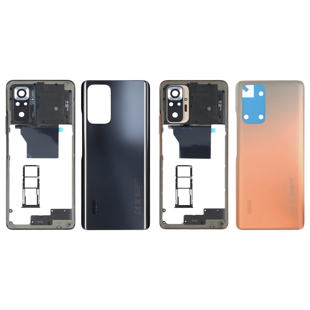 Carcaça Lateral Tampa Traseira Vidro ORIGINAL + Lente + Gaveta Chip Para Redmi Note 10 PRO