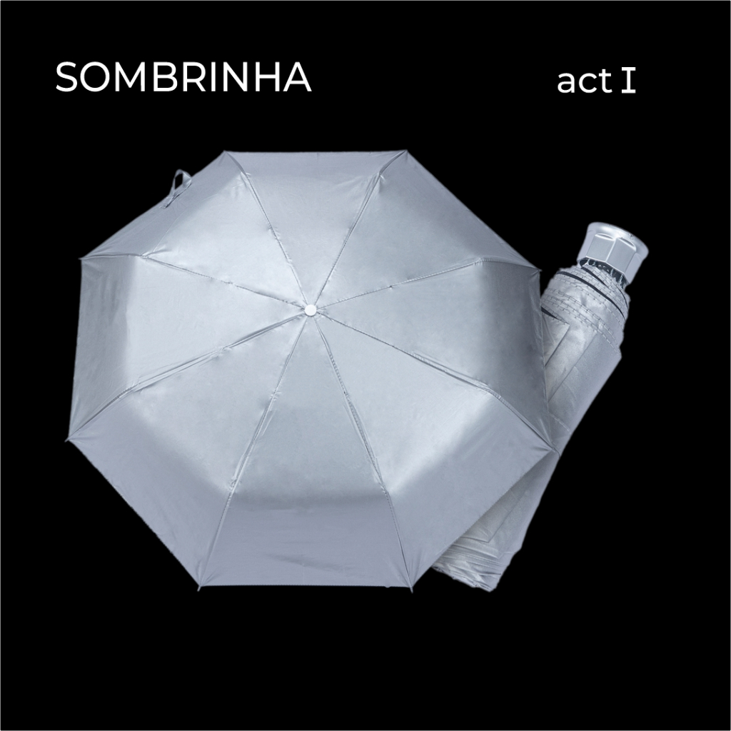 Sombrinha Com Tecnologia De Borracha Prata Guarda Chuva Masculina