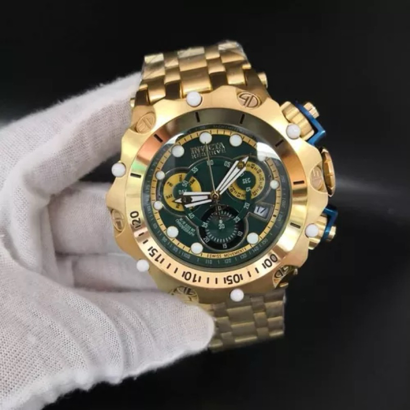 Relógio Invicta Venom Hybrid 27793 Verde Banhado a Ouro 18k