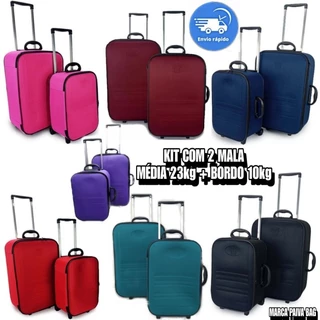 KIT MALA MÉDIA 23KG + MALA DE BORDO 10KG MARCA PAIVA BAG