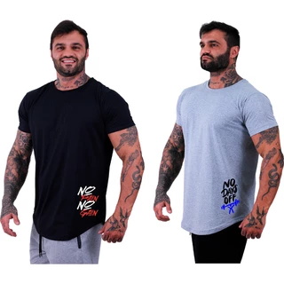 Kit 2 Camisetas Longline MXD Conceito Do Not Disturb No Pain No Gain Hardcore