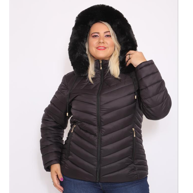 Blusa de Frio Feminina Jaqueta Forrada Bobojaco Peluciado Por Dentro ...