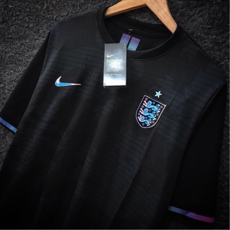 Camiseta de time Inglaterra Preta Masculina 22/23/24