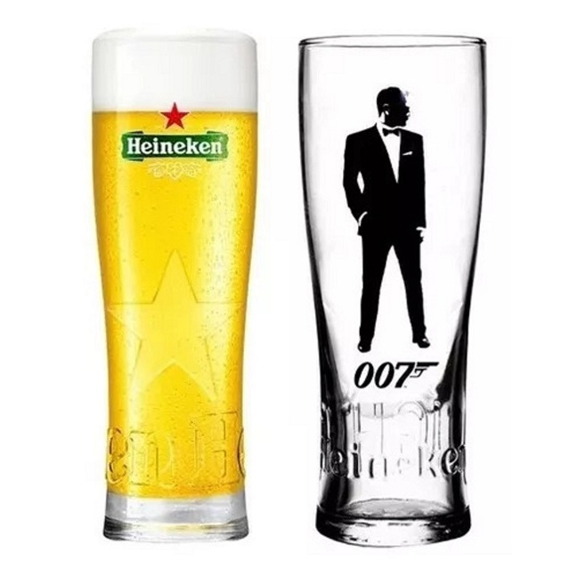 1 Copo Tulipas Cerveja Heineken Edição Limitada 007 Vidro 500ml Chopp