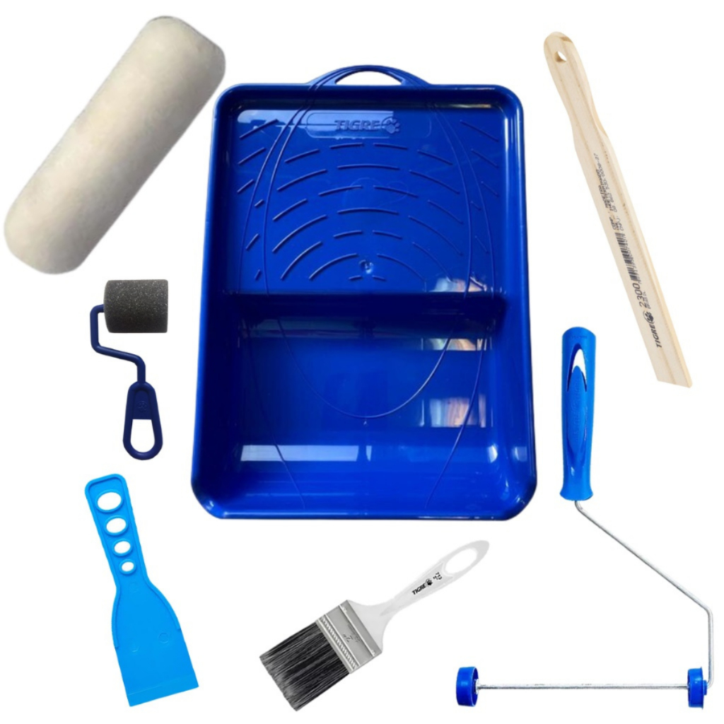 Kit de Pintura Multiuso Profissional 07 Peças 1522 Tigre para paredes e tintas latex super oferta!!!!!