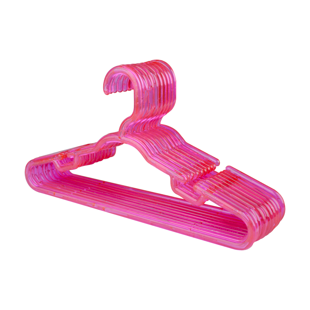 100 Cabides Infantis Reforçado 8mm Acrílico Rosa Cabide Infantil ...