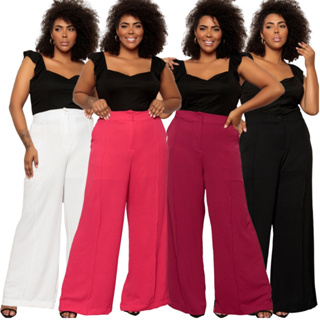 Calça Feminina Plus Size Pantalona
