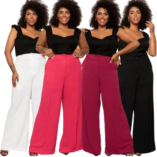 Calça Feminina Plus Size Pantalona