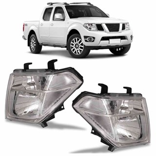 Farol Dianteiro Nissan Frontier 2008 2009 2010 2011 Máscara Cromada Lente Lisa Acrilico