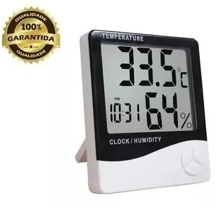 Relógio Digital Com Termômetro Incluído Pilha Precisão  Da Medição 9x10Cm De Mesa De Temperatura E Umidade em Oferta na Shopee