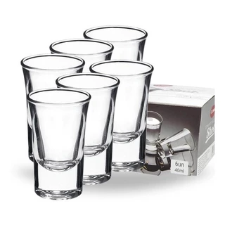 Copo de Shot até 24 unidades Dose de Vidro para Drinks Pinga Cachaça Tequila Whisky Licor 40ml
