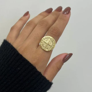 Anel Feminino São Bento Ajustável Banhado a Ouro 18k